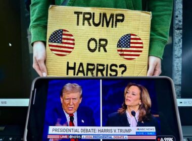 The Harris-Trump debate, towards the end of the frantic race to the White House.