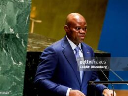 Getty Images: Brice Clotaire Oligui Nguema, Président du Gabon, parle lors de l’Assemblée générale des Nations Unies (UNGA) à New York, aux États-Unis, le jeudi 26 septembre 2024.