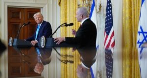 Donald Trump et le Premier ministre israélien le 4 février 2025. ©Getty